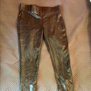 Metallic Gold Faux Leather Pants